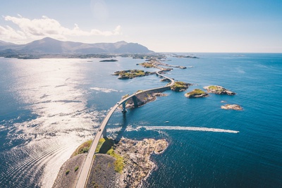 The Atlantic Road and the Fishing Village of Bud from Kristiansund